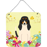 "Caroline's Treasures Easter Eggs Swiss Hound Metal Print, 6 x 6, Multicolor"