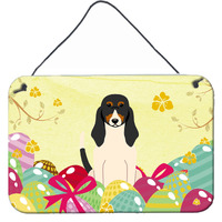 "Caroline's Treasures Easter Eggs Swiss Hound Metal Print, 8""H x 12""W, Multicolor"