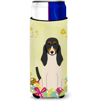 "Caroline's Treasures Easter Eggs Swiss Hound Michelob Ultra Hugger For Slim Cans, Slim Can, Multicolor"