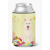 "Caroline's Treasures Easter Eggs White German Shepherd Can or Bottle Hugger, Can Hugger, Multicolor"