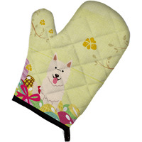 "Caroline's Treasures Easter Eggs White German Shepherd Oven Mitt, Multicolor, 12"" x 8.5"""