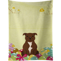 "Caroline's Treasures Easter Eggs Staffordshire Bull Terrier Chocolate Kitchen Towel, Multicolor, 25"" x 15"""