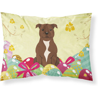 Easter Eggs Staffordshire Bull Terrier Chocolate Fabric Standard Pillowcase
