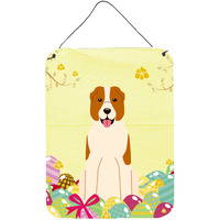 "Caroline's Treasures Easter Eggs Central Asian Shepherd Dog Metal Print, 16 x 12, Multicolor"