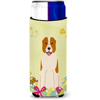 "Caroline's Treasures Easter Central Asian Shepherd Dog Michelob Ultra Hugger For Slim Cans, Slim Can, Multicolor"