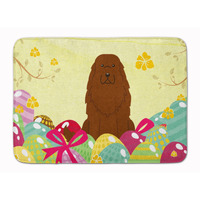 "Caroline's Treasures Easter Eggs Caucasian Shepherd Dog Machine Washable Memory Foam Mat doormats, Multicolor"