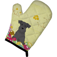 "Caroline's Treasures BB6051OVMT Easter Eggs Miniature Schnauzer Black Oven Mitt, Multicolor, 12"" x 8.5"""