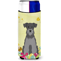 "Caroline's Treasures Easter Miniature Schanuzer Michelob Ultra Hugger For Slim Cans, Slim Can, Multicolor"