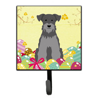 "Caroline's Treasures Eggs Silver Easter Miniature Schanuzer Black Wall Hook, Small, Multicolor"
