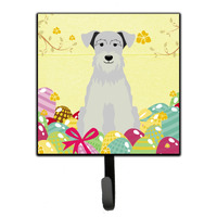 "Caroline's Treasures Easter Eggs Miniature Schanuzer White Wall Hook, Small, Multicolor"