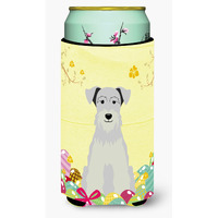 "Caroline's Treasures Easter Miniature Schanuzer White Tall Boy Beverage Insulator Hugger, Multicolor"