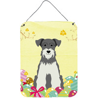 "Caroline's Treasures Salt and Pepper Easter Miniature Schanuzer Metal Print, 16 x 12, Multicolor"