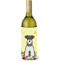 "Caroline's Treasures BB6054LITERK Easter Schnauzer Salt Pepper Wine Bottle Beverage Insulator Hugger, 750ml, Multicolor"