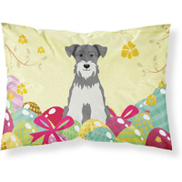 Easter Eggs Miniature Schanuzer Salt and Pepper Fabric Standard Pillowcase