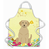 "Caroline's Treasures Easter Eggs Yellow Labrador Apron, Large, Multicolor"