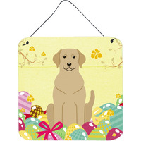 "Caroline's Treasures Easter Eggs Yellow Labrador Metal Print, 6 x 6, Multicolor"