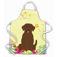 "Caroline's Treasures Easter Eggs Chocolate Labrador Apron, Large, Multicolor"