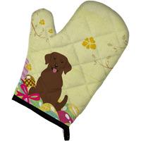 "Caroline's Treasures Easter Eggs Chocolate Labrador Oven Mitt, Multicolor, 12"" x 8.5"""