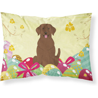 Easter Eggs Chocolate Labrador Fabric Standard Pillowcase