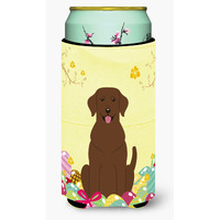 "Caroline's Treasures Easter Eggs Chocolate Labrador Tall Boy Beverage Insulator Hugger, Multicolor"
