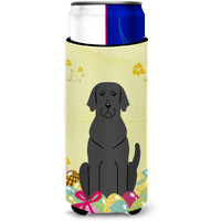 "Caroline's Treasures Easter Eggs black Labrador Michelob Ultra Hugger For Slim Cans, Slim Can, Multicolor"