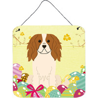 "Caroline's Treasures Easter Eggs Cavalier Spaniel Metal Print, 6 x 6, Multicolor"