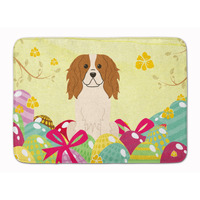"Caroline's Treasures Easter Eggs Cavalier Spaniel Machine Washable Memory Foam Mat doormats, Multicolor"