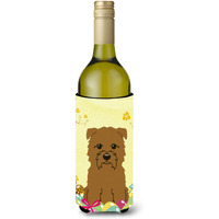 "Caroline's Treasures BB6060LITERK Easter Eggs Glen of Imal Tan Wine Bottle Beverage Insulator Hugger, 750ml, Multicolor"