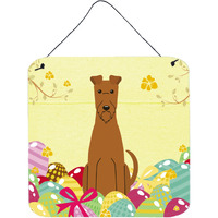 "Caroline's Treasures Easter Eggs Irish Terrier Metal Print, 6 x 6, Multicolor"