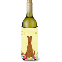 "Caroline's Treasures BB6062LITERK Easter Eggs Irish Terrier Wine Bottle Beverage Insulator Hugger, 750ml, Multicolor"