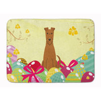"Caroline's Treasures Easter Eggs Irish Terrier Machine Washable Memory Foam Mat doormats, Multicolor"