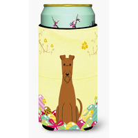 "Caroline's Treasures Easter Eggs Irish Terrier Tall Boy Beverage Insulator Hugger, Multicolor"