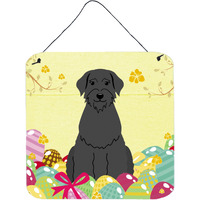 "Caroline's Treasures Easter Eggs Giant Schnauzer Metal Print, 6 x 6, Multicolor"