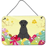 "Caroline's Treasures Easter Eggs Giant Schnauzer Metal Print, 8"" H x 12"" W"