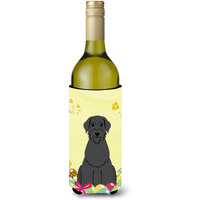 "Caroline's Treasures BB6066LITERK Easter Eggs Giant Schnauzer Wine Bottle Beverage Insulator Hugger, 750ml, Multicolor"