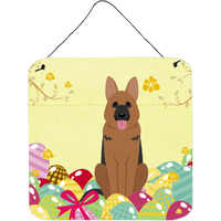 "Caroline's Treasures Easter Eggs German Shepherd Metal Print, 6 x 6, Multicolor"