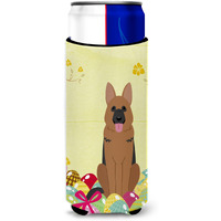 "Caroline's Treasures Easter Eggs German Shepherd Michelob Ultra Hugger For Slim Cans, Slim Can, Multicolor"
