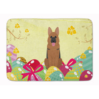 "Caroline's Treasures Easter Eggs German Shepherd Machine Washable Memory Foam Mat doormats, Multicolor"