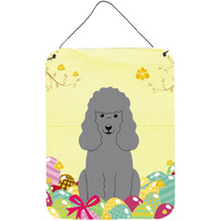 "Caroline's Treasures Easter Eggs Poodle Silver Metal Print, 16 x 12, Multicolor"