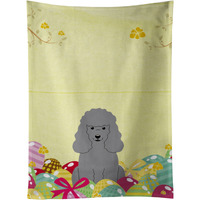 "Caroline's Treasures Easter Eggs Poodle Silver Kitchen Towel, Multicolor, 25"" x 15"""