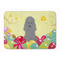 "Caroline's Treasures Easter Eggs Poodle Silver Machine Washable Memory Foam Mat doormats, Multicolor"