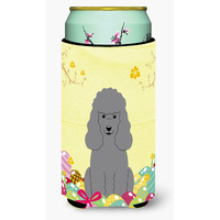 "Caroline's Treasures Easter Eggs Poodle Silver Tall Boy Beverage Insulator Hugger, Multicolor"