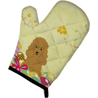 "Caroline's Treasures Easter Eggs Poodle Tan Oven Mitt, Multicolor, 12"" x 8.5"""