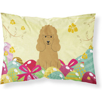 Easter Eggs Poodle Tan Fabric Standard Pillowcase