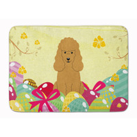 "Caroline's Treasures Easter Eggs Poodle Tan Machine Washable Memory Foam Mat doormats, Multicolor"