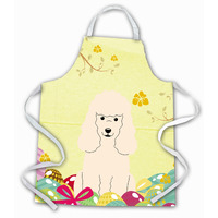 "Caroline's Treasures Easter Eggs Poodle White Apron, Large, Multicolor"