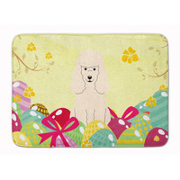 Caroline's Treasures Easter Eggs Poodle White Machine Washable Memory Foam Mat doormats