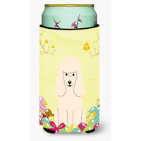 "Caroline's Treasures Easter Eggs Poodle White Tall Boy Beverage Insulator Hugger, Multicolor"