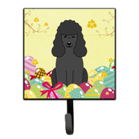 "Caroline's Treasures Easter Eggs Poodle Black Wall Hook, Small, Multicolor"