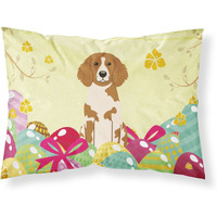 Easter Eggs Brittany Spaniel Fabric Standard Pillowcase